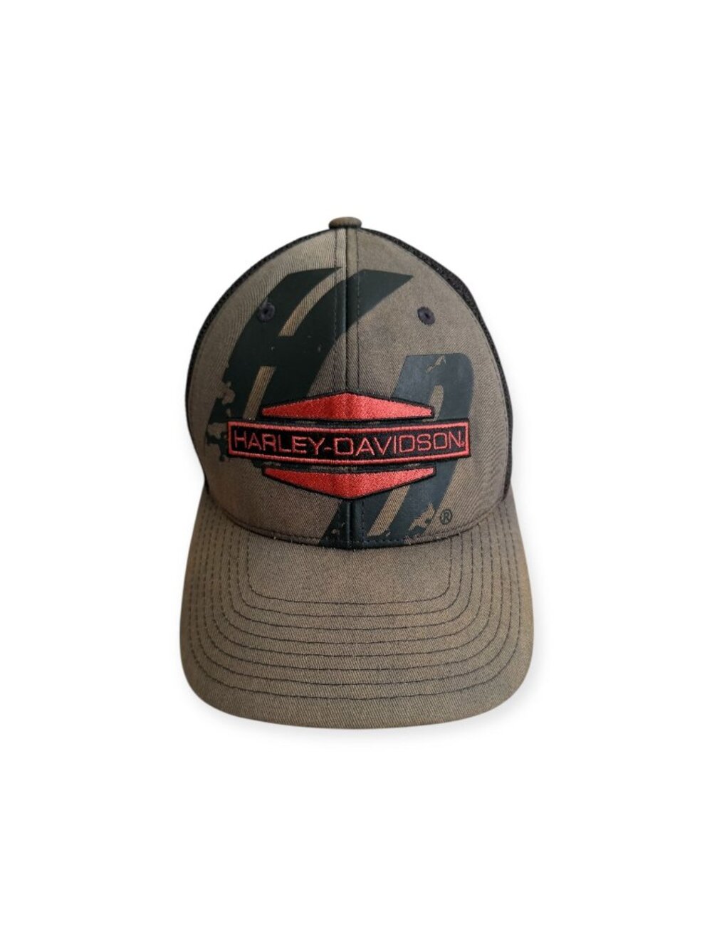 HARLEY DAVIDSON Brown Olive Logo Baseball Hat Cap